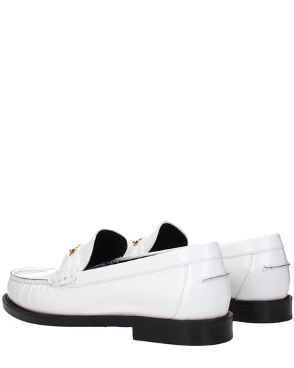Versace White Leather Slip-On Loafers