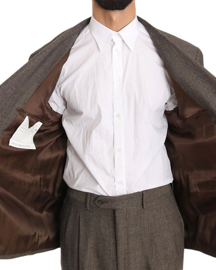 Dolce & Gabbana Brown Single Breasted Wool Suit