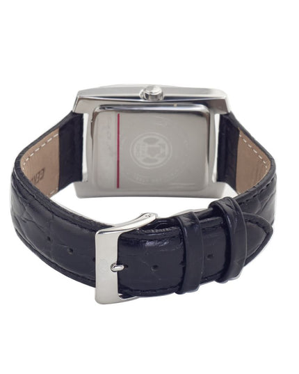 Time Force Black Leather Dress Watch