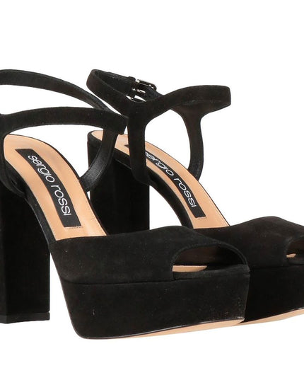 Sergio Rossi Black Velvet Sandal