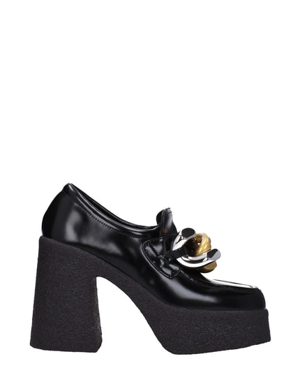 Stella McCartney Black Leather Platform Loafers