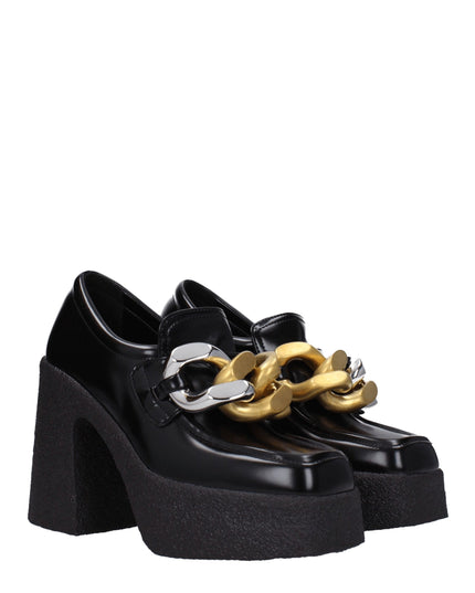 Stella McCartney Black Leather Platform Loafers