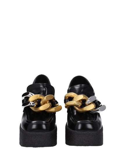 Stella McCartney Black Leather Platform Loafers