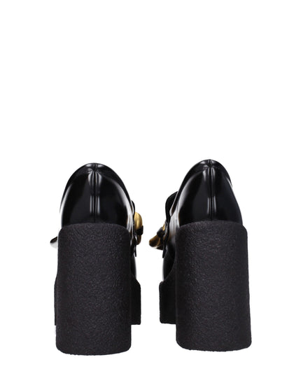 Stella McCartney Black Leather Platform Loafers