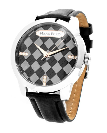 Marc Ecko Black Leather Dress Watch