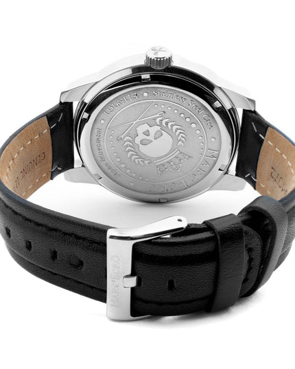 Marc Ecko Black Leather Dress Watch