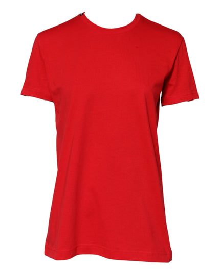 Dolce & Gabbana Red Cotton Crew Neck Short Sleeves Top T-shirt