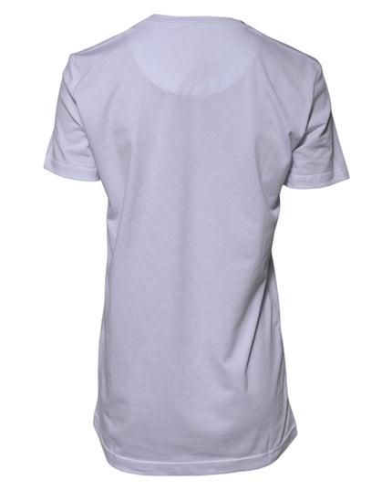 Dolce & Gabbana White Cotton Goodluck 2023 Crew Neck T-shirt