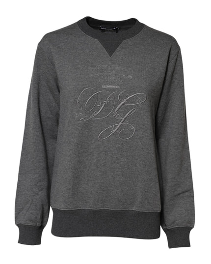 Dolce & Gabbana Gray DG Logo Embroidered Pullover Sweater