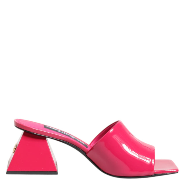 Dolce & Gabbana Pink Open Toe Block Heel Mules Sandals Shoes