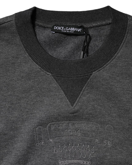 Dolce & Gabbana Gray DG Logo Embroidered Pullover Sweater