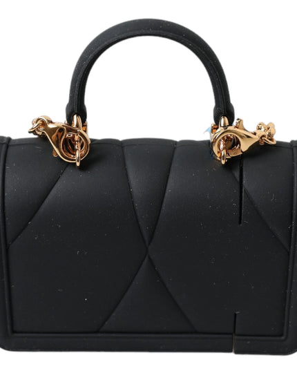 Dolce & Gabbana Case Black Silicone Devotion Heart Cover Hand Bag Airpod