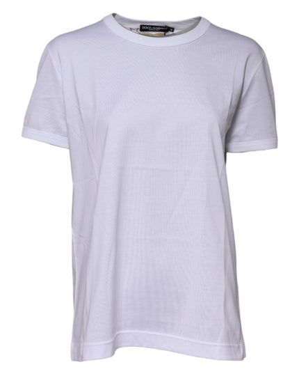 Dolce & Gabbana White Cotton Goodluck 2022 Crew Neck T-shirt
