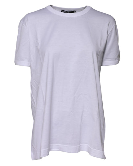 Dolce & Gabbana White Cotton Goodluck 2022 Crew Neck T-shirt