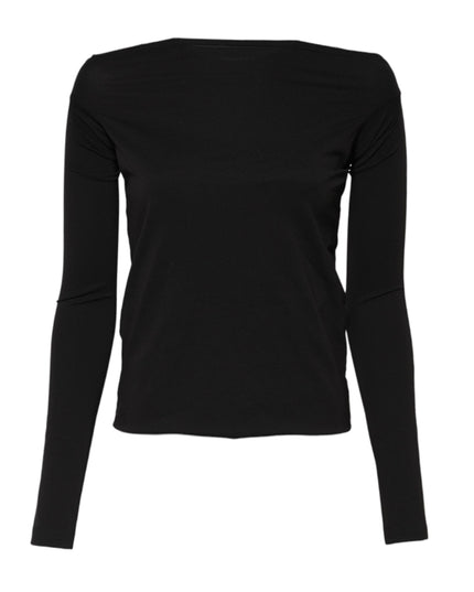 Dolce & Gabbana Black Wool Shrug Crew Neck Pullover Sweater