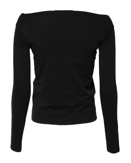 Dolce & Gabbana Black Wool Shrug Crew Neck Pullover Sweater
