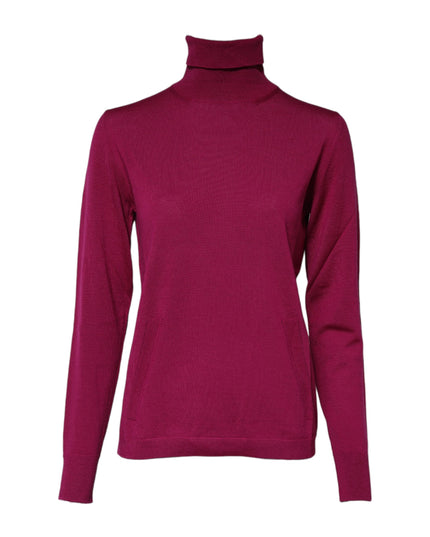 Dolce & Gabbana Fuchsia Wool Long Sleeves Turtleneck Sweater