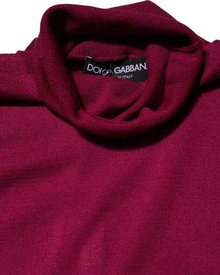 Dolce & Gabbana Fuchsia Wool Long Sleeves Turtleneck Sweater