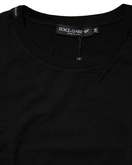 Dolce & Gabbana Black Short Sleeves Crew Neck Top T-shirt