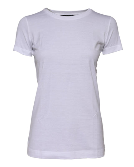 Dolce & Gabbana White Cotton Crew Neck Short Sleeves T-shirt