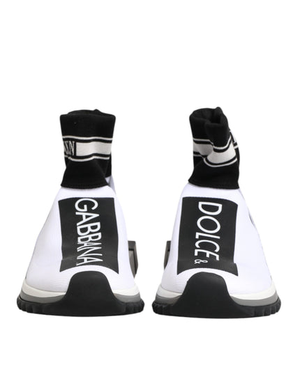 Dolce & Gabbana White Black Sorrento Socks Sneakers Shoes