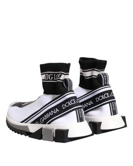 Dolce & Gabbana White Black Sorrento Socks Sneakers Shoes