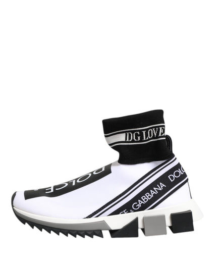 Dolce & Gabbana White Black Sorrento Socks Sneakers Shoes
