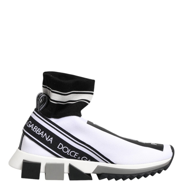 Dolce & Gabbana White Black Sorrento Socks Sneakers Shoes