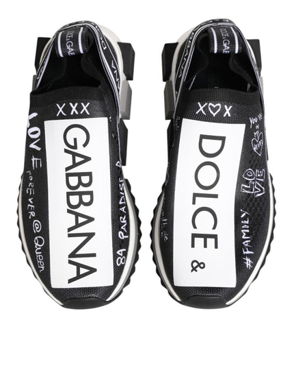 Dolce & Gabbana Black White Sorrento Low Top Sneakers Shoes
