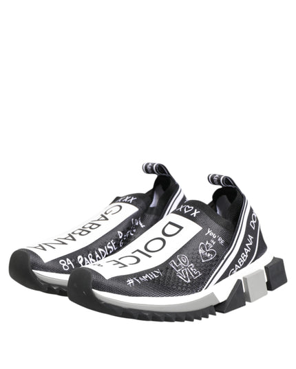 Dolce & Gabbana Black White Sorrento Low Top Sneakers Shoes