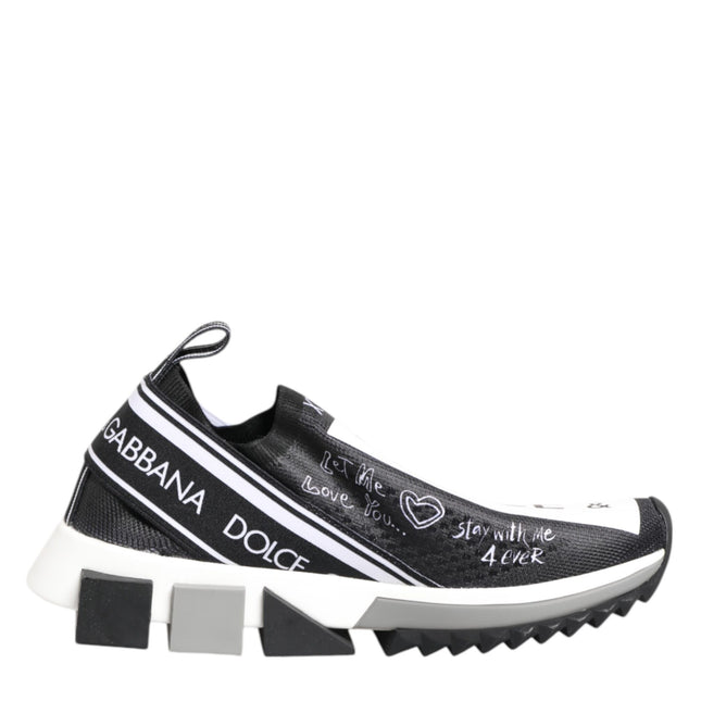 Dolce & Gabbana Black White Sorrento Low Top Sneakers Shoes