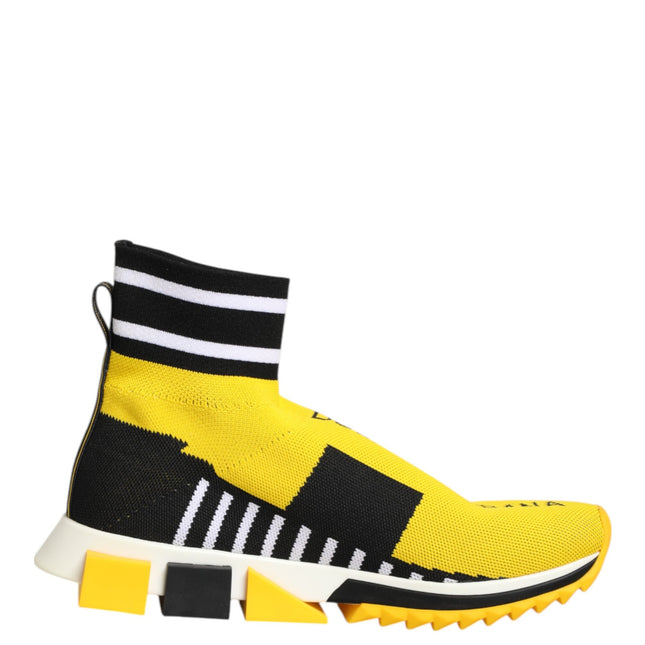 Dolce & Gabbana Yellow Black Sorrento Socks Sneakers Shoes