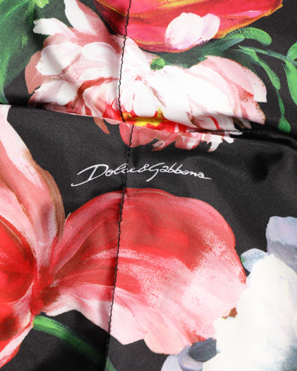 Dolce & Gabbana Multicolor Floral Hooded Puffer Coat Jacket