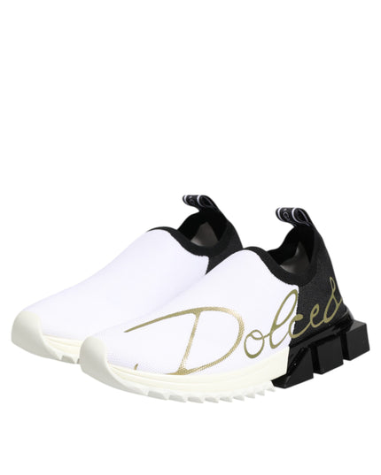 Dolce & Gabbana White Black Low Top Sorrento Sneakers Shoes