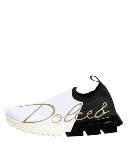 Dolce & Gabbana White Black Low Top Sorrento Sneakers Shoes