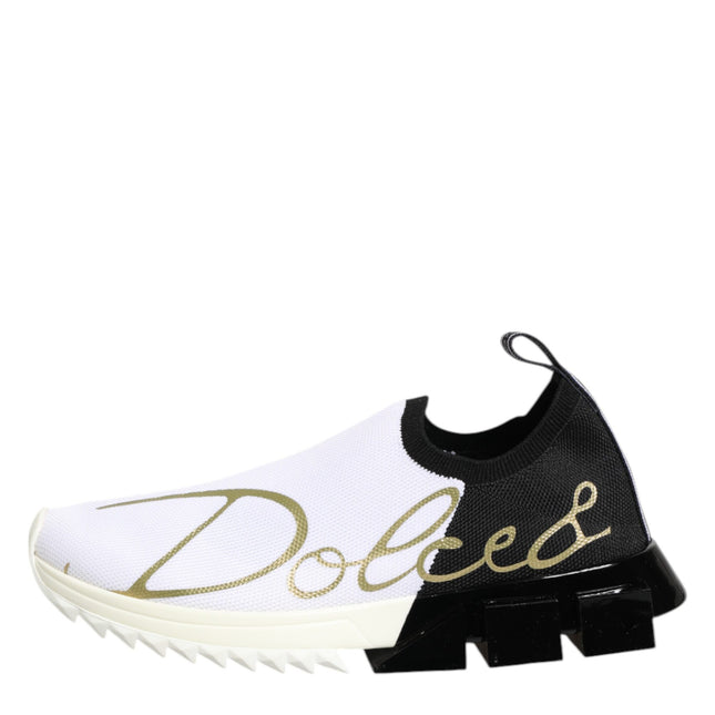 Dolce & Gabbana White Black Low Top Sorrento Sneakers Shoes
