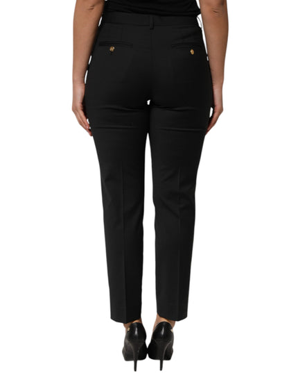 Dolce & Gabbana Black Polyester Tapered Women Trouser Pants