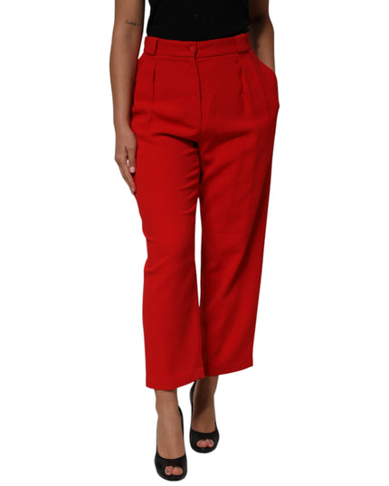 Dolce & Gabbana Red HighWaist Straight Women Trouser Pants