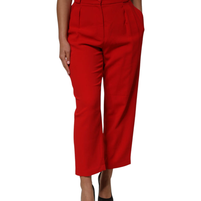 Dolce & Gabbana Red HighWaist Straight Women Trouser Pants