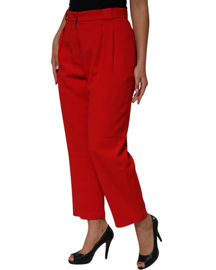 Dolce & Gabbana Red HighWaist Straight Women Trouser Pants
