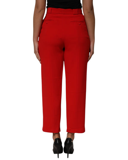 Dolce & Gabbana Red HighWaist Straight Women Trouser Pants