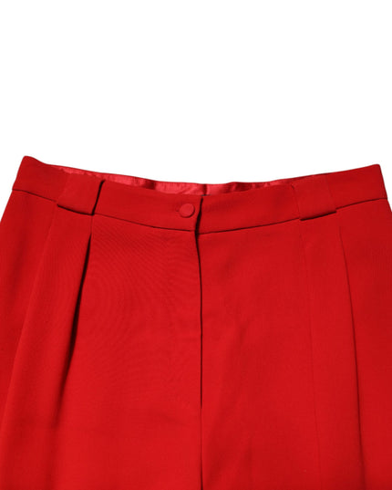 Dolce & Gabbana Red HighWaist Straight Women Trouser Pants
