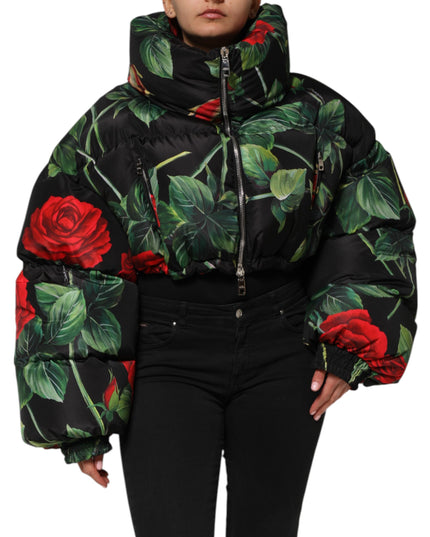 Dolce & Gabbana Multicolor Floral Puffer Coat Full Zip Jacket