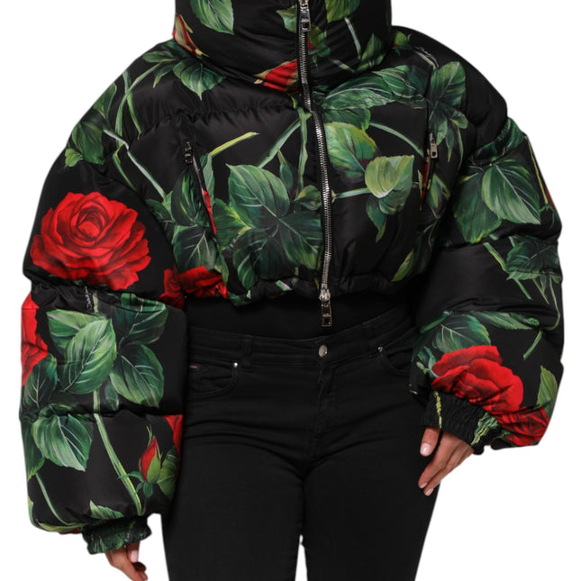 Dolce & Gabbana Multicolor Floral Puffer Coat Full Zip Jacket