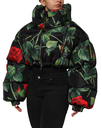 Dolce & Gabbana Multicolor Floral Puffer Coat Full Zip Jacket