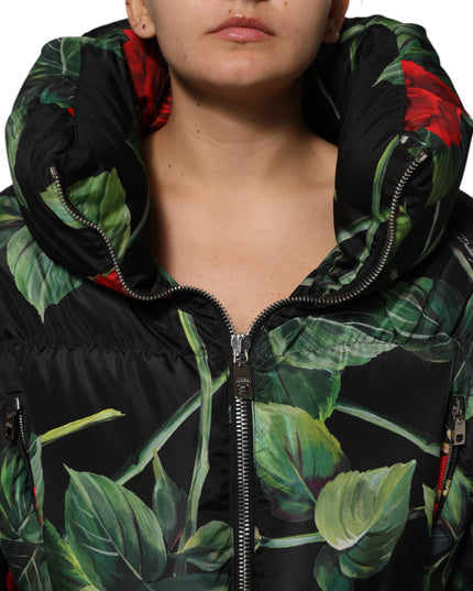 Dolce & Gabbana Multicolor Floral Puffer Coat Full Zip Jacket