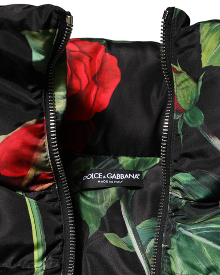 Dolce & Gabbana Multicolor Floral Puffer Coat Full Zip Jacket