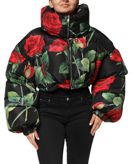 Dolce & Gabbana Multicolor Floral Puffer Coat Full Zip Jacket
