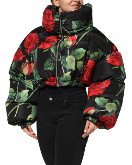 Dolce & Gabbana Multicolor Floral Puffer Coat Full Zip Jacket