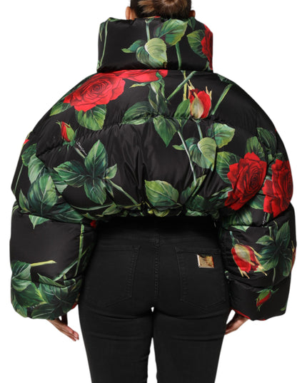 Dolce & Gabbana Multicolor Floral Puffer Coat Full Zip Jacket